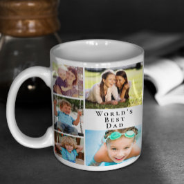 Caneca De Café Colagem de Fotos do Melhor Pai do Mundo