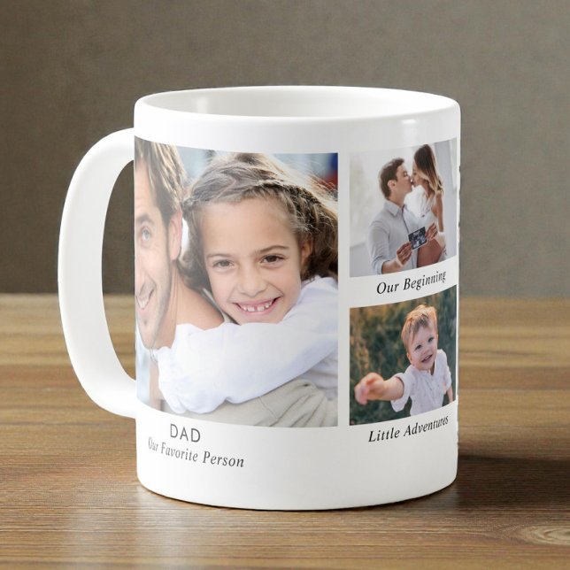 Caneca De Café Colagem de Fotos do Papai (Dad Photo Collage Coffee Mug)