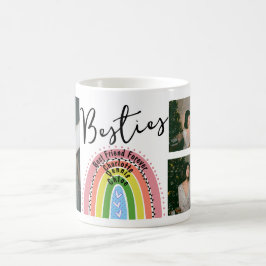 Caneca De Café Colagem de Fotos do Rainbow Best Friends Forever B