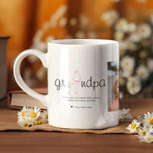 Caneca De Café Colagem de Fotos do Vovô Feita pela Netinha