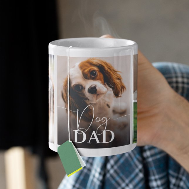 Caneca De Café Colagem de Fotos Dog Dad 5 (Criador carregado)