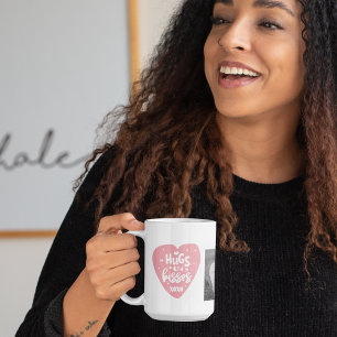 Caneca De Café Colagem de fotos e abraços do Casal e beijos do co