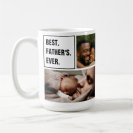 Caneca De Café Colagem de Fotos e Texto Personalizado Melhor Pai