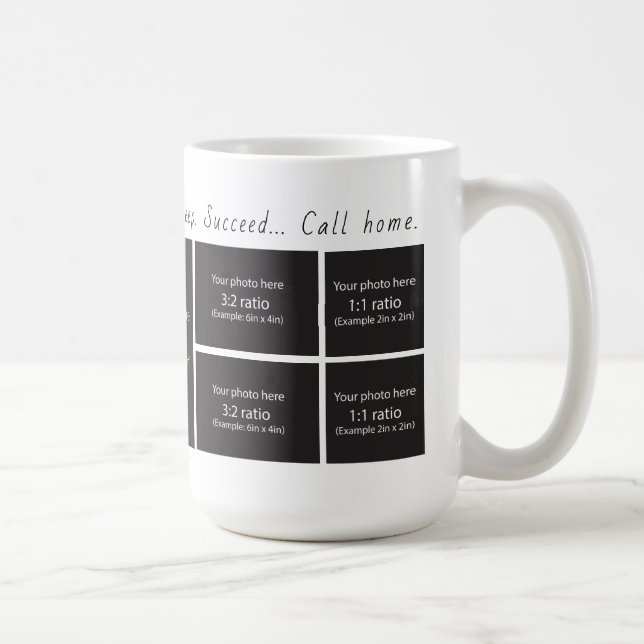 Caneca de Café Colagem de Fotos em Casa 15 oz (Direita)