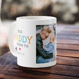 Caneca De Café Colagem de Fotos 'Este Pai Pertence A'