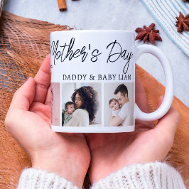 Caneca De Café Colagem de Fotos Feliz Primeiro Dia de as mães Mãe