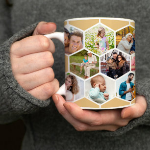 Caneca De Café Colagem de Fotos Honeycomb 17 Imagem