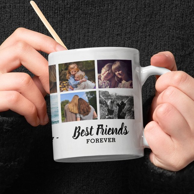 Caneca De Café Colagem de Fotos Melhores Amigos para Sempre (Criador carregado)