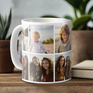 Caneca De Café Colagem de Fotos Mínima de 10 Fotos - Grade Básica