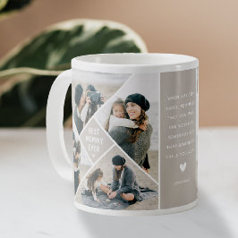 Caneca De Café Colagem de Fotos Moderna 'Best MOM Ever'