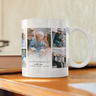Caneca De Café Colagem de Fotos Moderna Dia dos Pais