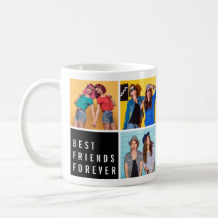Caneca De Café Colagem de Fotos Moderna dos Melhores Amigos para 
