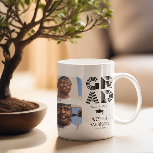 Caneca De Café Colagem de fotos moderna GRAD 4x Graduado