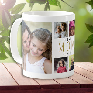 Caneca De Café Colagem de Fotos Moderna Melhor Mãe do Mundo 6 Bra