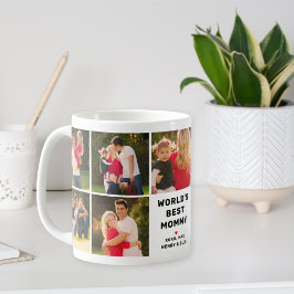 Caneca De Café Colagem de Fotos Moderna Melhor Mamãe do Mundo