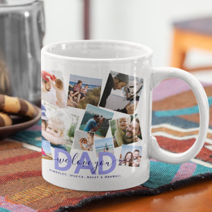 Caneca De Café Colagem de Fotos Moderna 'Nós Te Amamos' Papai