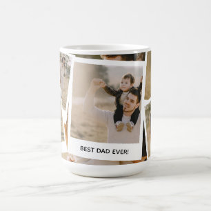 Caneca De Café Colagem de Fotos na Moda 'Melhor Pai do Mundo'