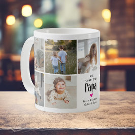 Caneca De Café Colagem de Fotos 'Nós Te Amamos Papai' Fofa