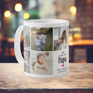 Caneca De Café Colagem de Fotos 'Nós Te Amamos Papai' Fofa