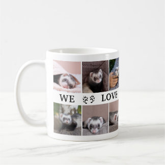 Caneca De Café Colagem de Fotos Patas de Furão Nós Amamos Você Pa