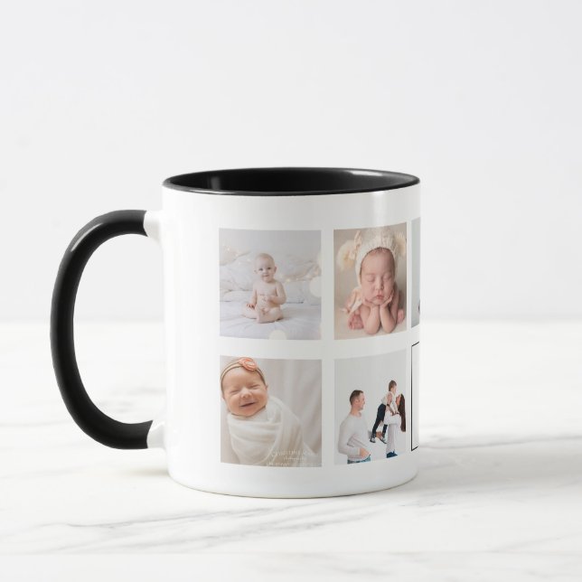 Caneca de Café | Colagem de Fotos Personalizada (Esquerda)