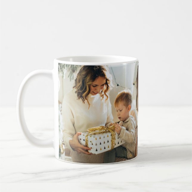 Caneca De Café Colagem de Fotos Personalizada (Esquerda)