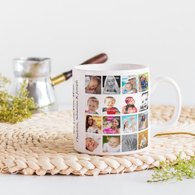 Caneca De Café Colagem de Fotos Personalizada (Criador carregado)