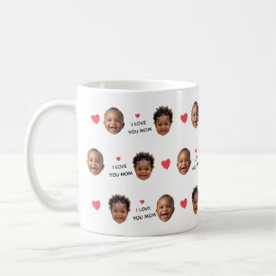 Caneca De Café Colagem de Fotos Personalizada com 2 Fotos do Bebê