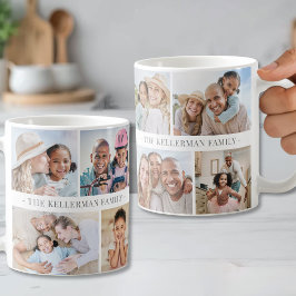 Caneca De Café Colagem de Fotos Personalizada Crie a Sua Própria