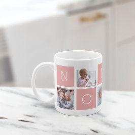Caneca De Café Colagem de Fotos Personalizada da Avó 5 Não-Na