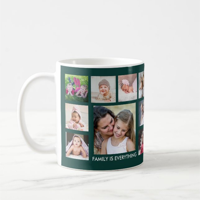 Caneca De Café Colagem de Fotos Personalizada da Família 18 Emera (Esquerda)