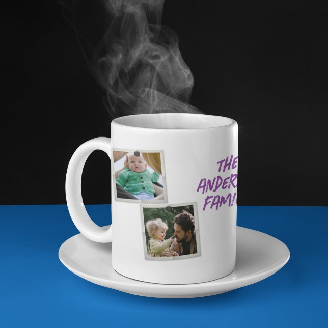 Caneca De Café Colagem de Fotos Personalizada da Família 4 com Te (Criador carregado)