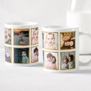Caneca De Café Colagem de Fotos Personalizada da Família Glamorou