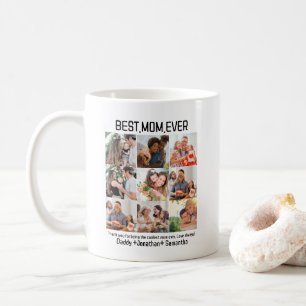 Caneca De Café Colagem de Fotos Personalizada da Melhor Mãe do Di