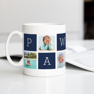 Caneca De Café Colagem de Fotos Personalizada do Avô de Pawpaw