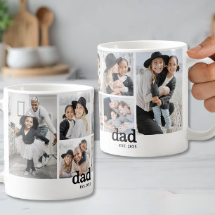 Caneca De Café Colagem de Fotos Personalizada do Papai