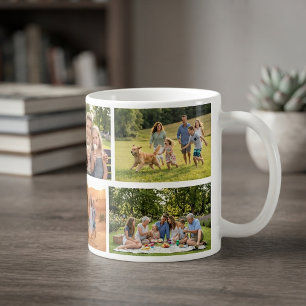 Caneca De Café Colagem de Fotos Personalizada & Imagem Personaliz