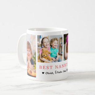 Caneca De Café Colagem de Fotos Personalizada Melhor Babá de Todo