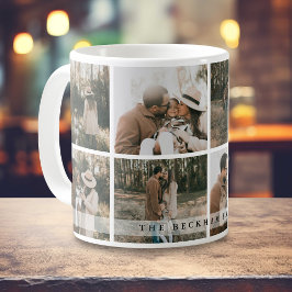 Caneca De Café Colagem de Fotos Personalizada Moderna para Famíli
