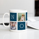 Caneca De Café Colagem de Fotos Personalizada Não-Avô 5<br><div class="desc">Crie um doce guardião para o avô este Dia de os pais ou Dia dos Avós com este simples design que mostra cinco das suas fotografias favoritas do Instagram, organizadas num esquema de colagem com quadrados alternados em azul escuro, soletrando "Não Não". Personalize com fotos favoritas de seus netos por...</div>