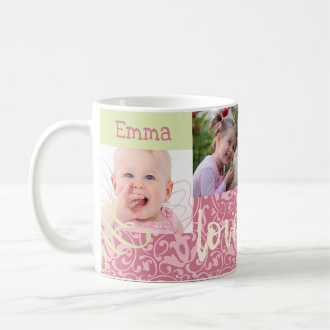 Caneca De Café Colagem De Fotos Personalizada Para Mamães (Esquerda)