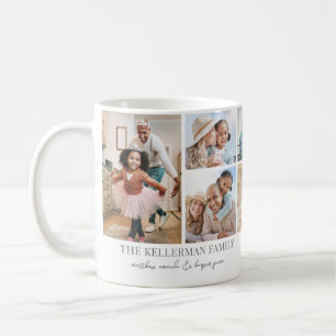 Caneca De Café Colagem de Fotos Personalizadas Clássicas de Famíl