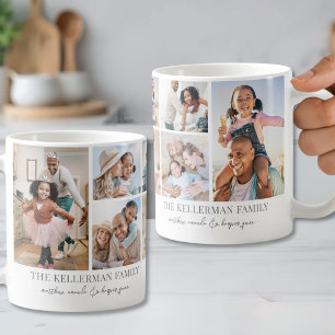 Caneca De Café Colagem de Fotos Personalizadas Clássicas de Famíl