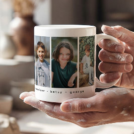 Caneca De Café Colagem de Fotos Personalizadas da Família e Prese