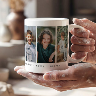 Caneca De Café Colagem de Fotos Personalizadas da Família e Prese