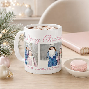 Caneca De Café Colagem de Fotos Personalizadas de Natal com Letra