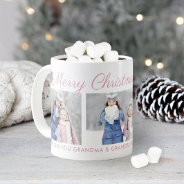 Caneca De Café Colagem de Fotos Personalizadas de Natal com Letra