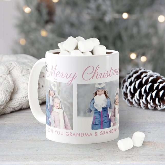 Caneca De Café Colagem de Fotos Personalizadas de Natal com Letra (Criador carregado)