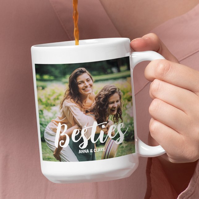 Caneca De Café Colagem de Fotos Personalizadas dos Melhores Amigo (Criador carregado)