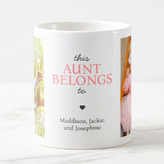 Caneca De Café Colagem de Fotos Personalizadas "Esta Tia Pertence